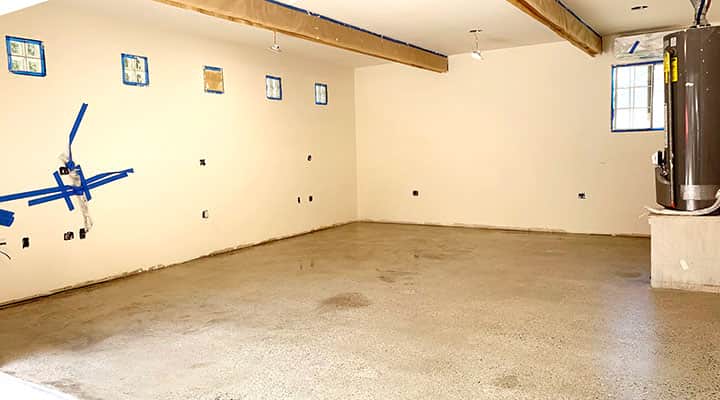 clean and empty remodeled garage